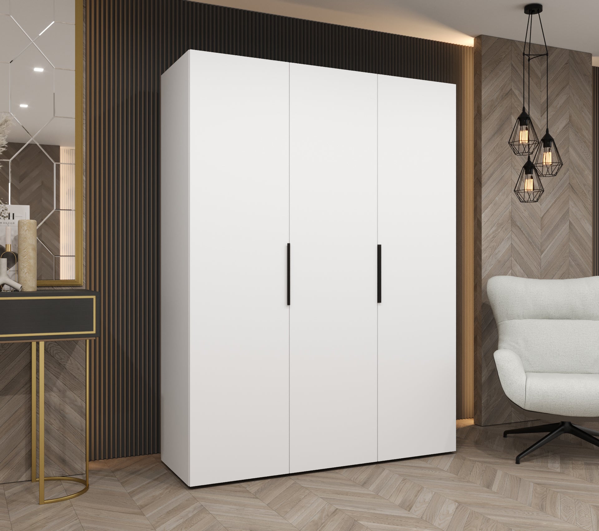 Szafa uchylna otwierana Marbella 1 150 x 52 x 202 cm biały + u. czarny Abiks Meble - 2