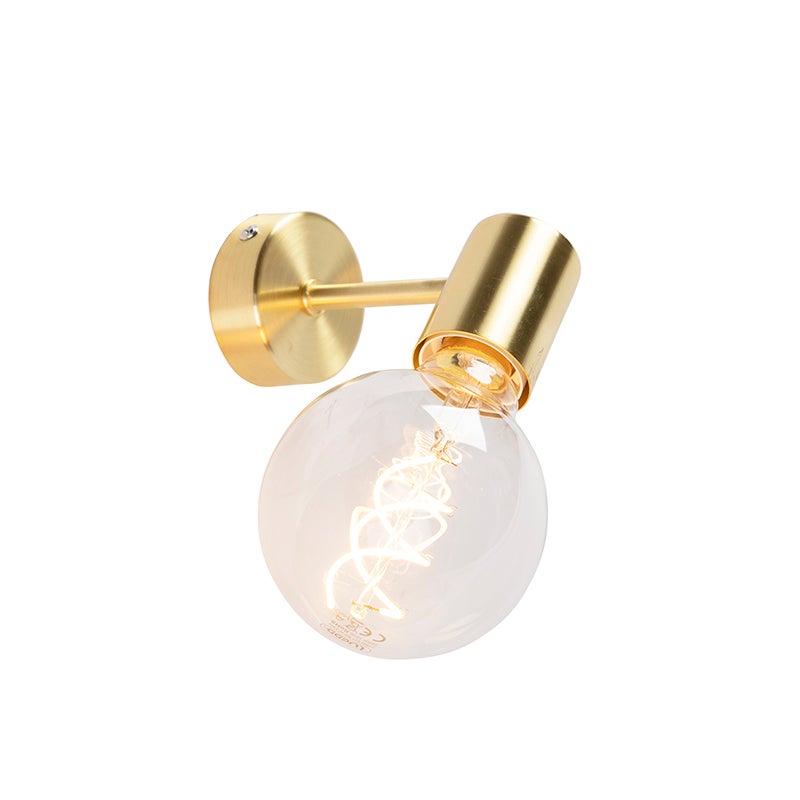 Qazqa design applique murale - Facil - doré/laiton, rond, max. 60w, e27, 6.6cm, idéal pour le salon - 7