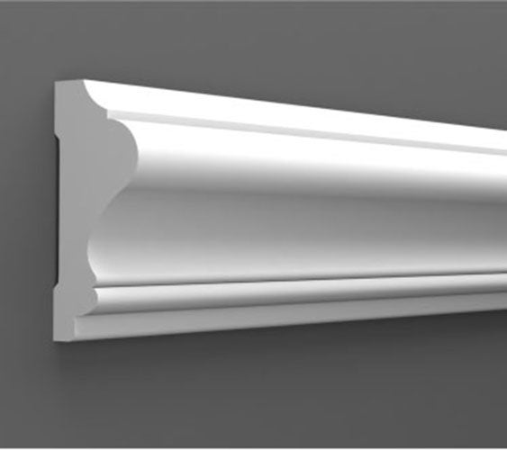 Moldura pared de poliestireno pintable 20 mm x 8 mm x 240cm - 10 und.