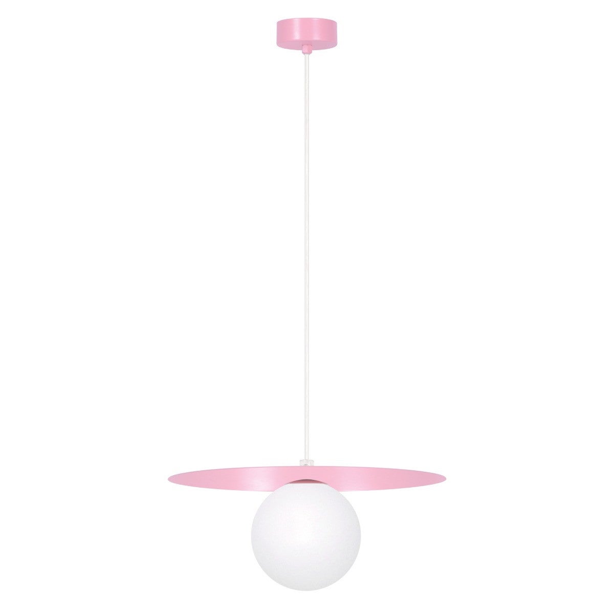 Lampa wisząca Robin różowo-biała 1xG9x10W wym: 95 x 25 x 25 cm metal Kaja