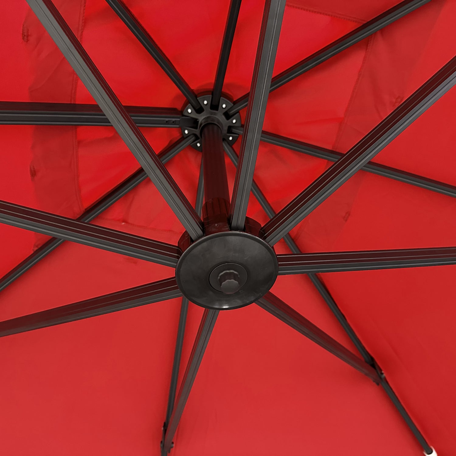 Parasol déporté MOLOKAI carré 3x3m rouge + housse - 4