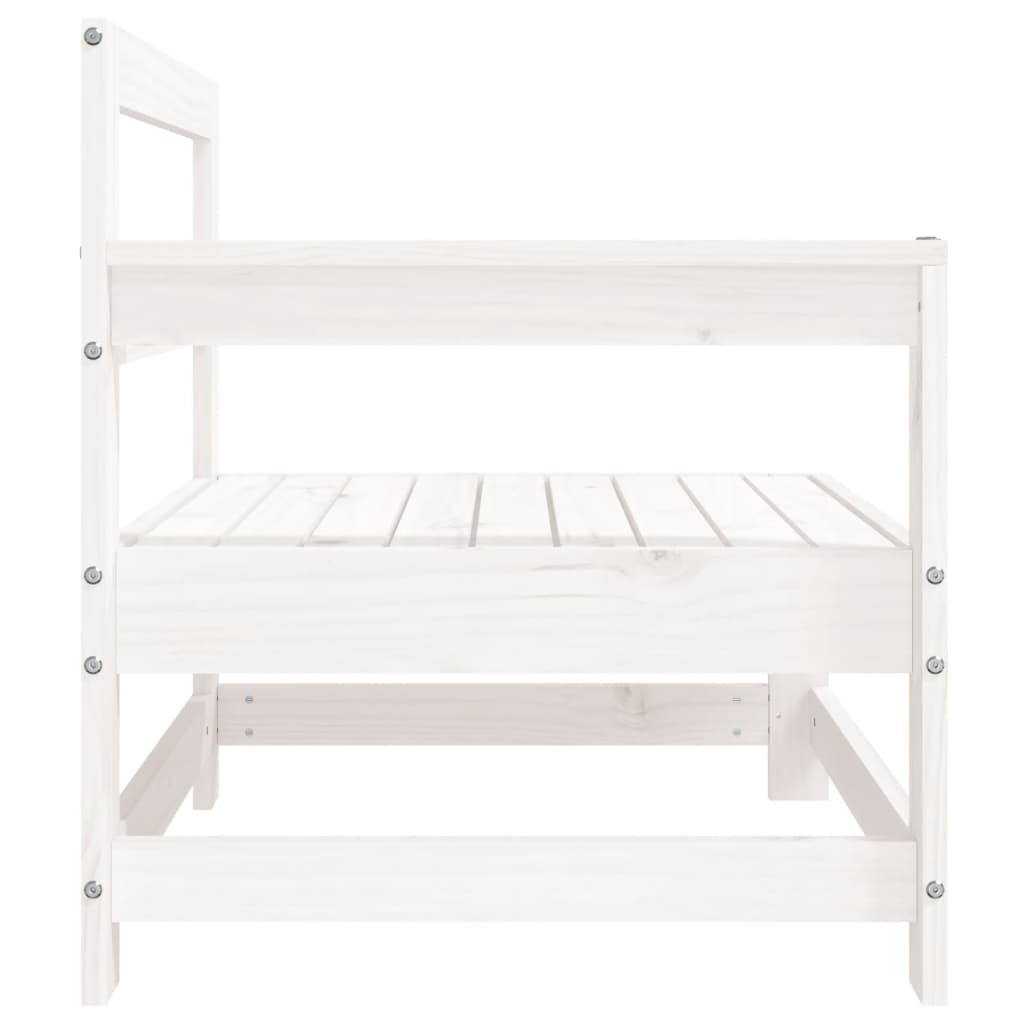 Maison Exclusive - Canapé d'angle de jardin blanc bois de pin massif - 4
