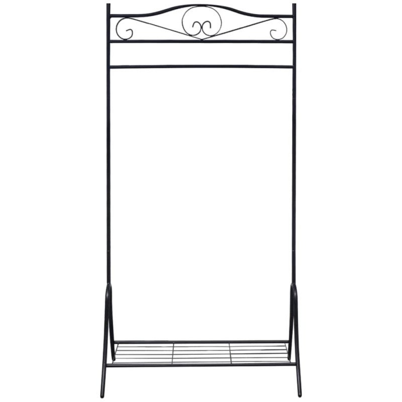 VidaXL Appendiabiti In Acciaio Nero Con Ripiani – 59x35x150 Cm – Pratico E Moderno Per Camera E Ingresso - 4