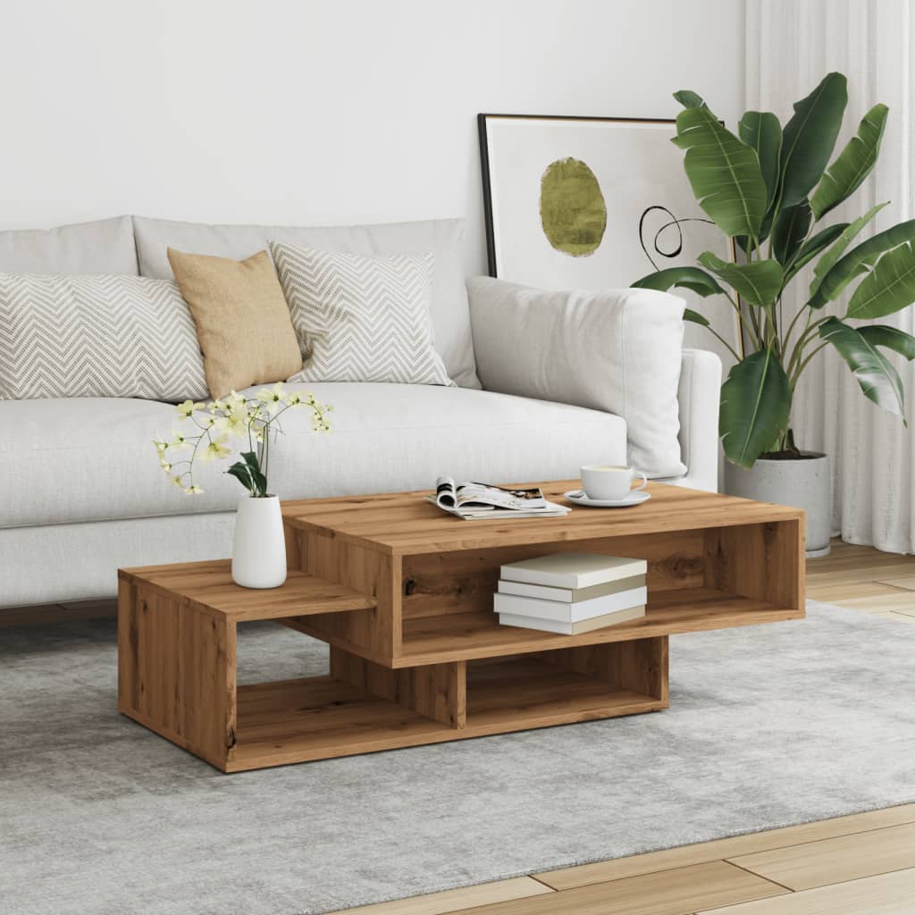 Tavolino Da Salotto Basic Miroytengo 100x50 Cm In Rovere Naturale, Alzabile