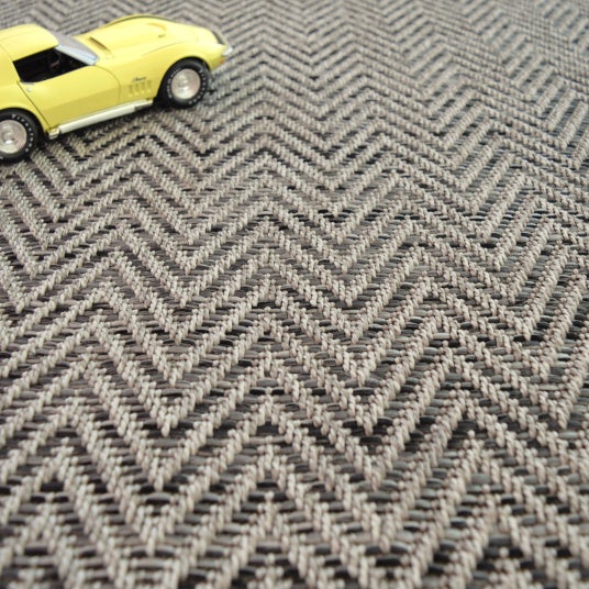 Moquette Tissé plat - Java Chevron - Silver - Rouleau de 4m x 6m - 4