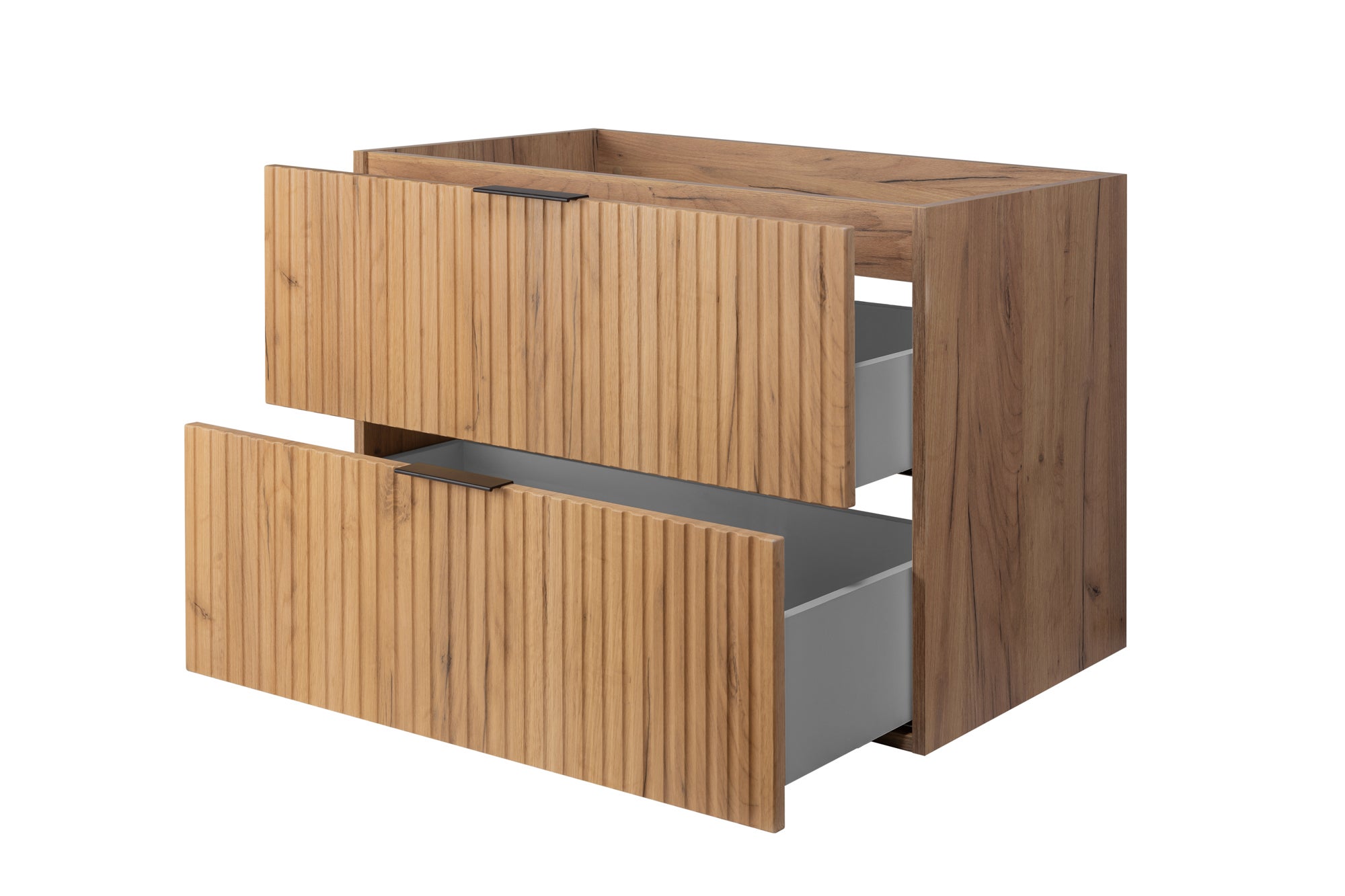 Meuble sous vasque FLOW CHÊNE 120 cm avec 2 x l'étagères - extensions et plan - 3
