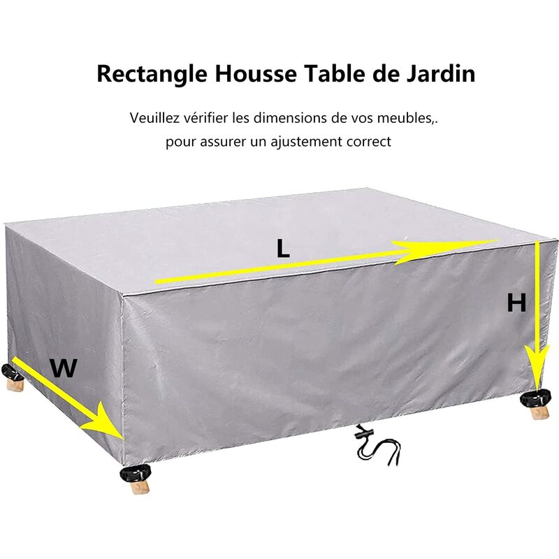 Housse Meubles Jardin 320x140x85cm – Bâche Imperméable Oxford 420D Protection Table Salon Patio Extérieur