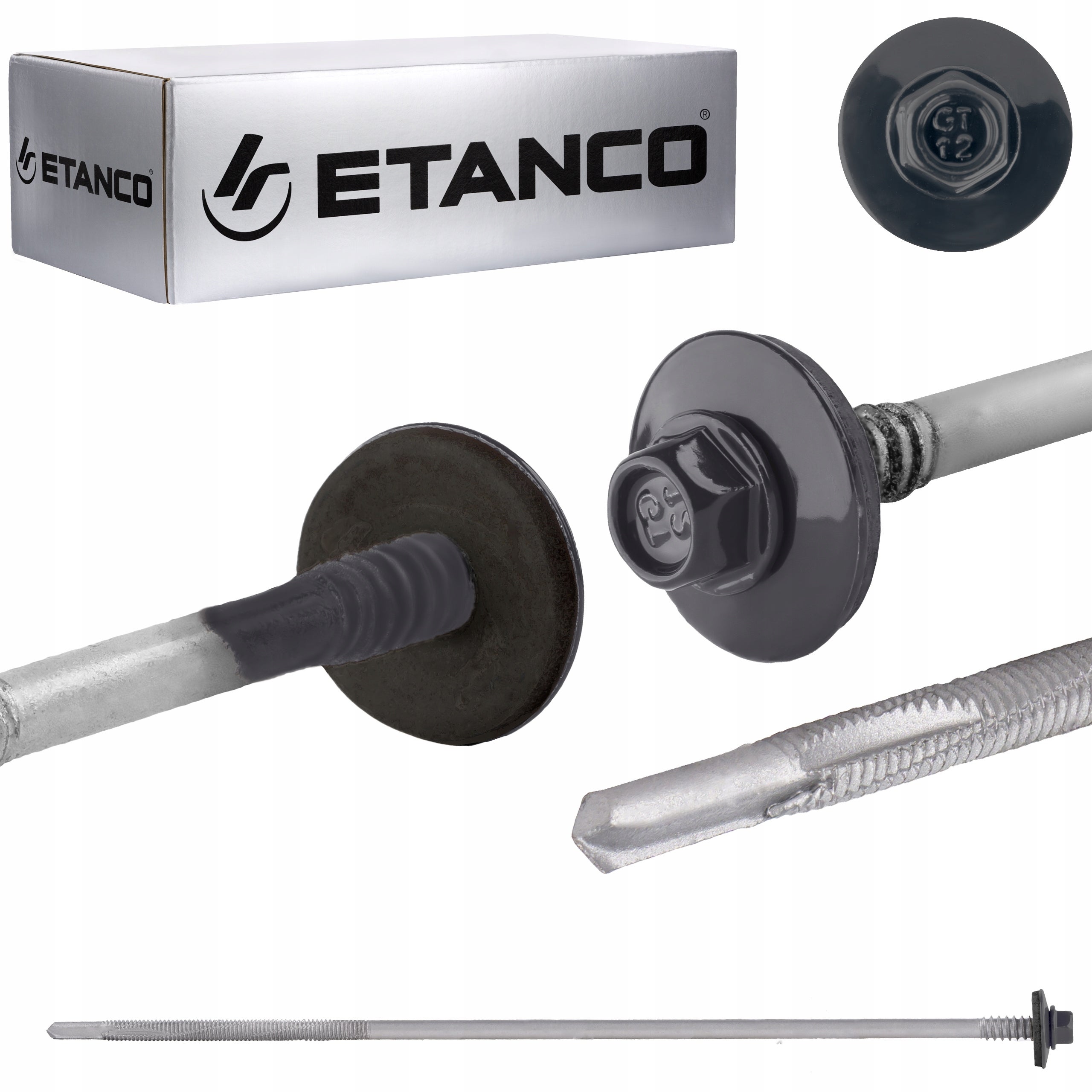 Wkręty do płyt warstwowych Etanco GTR12 SP 5,5/6,3x230mm RAL 7016 100szt
