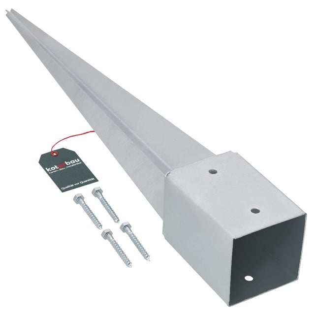 Podstawa Słupa Wbijana do Ziemi - 101 X 101 X 750 MM - Podstawa Słupka do Altany - Kotwa do Pergoli - Stalowa KOTARBAU
