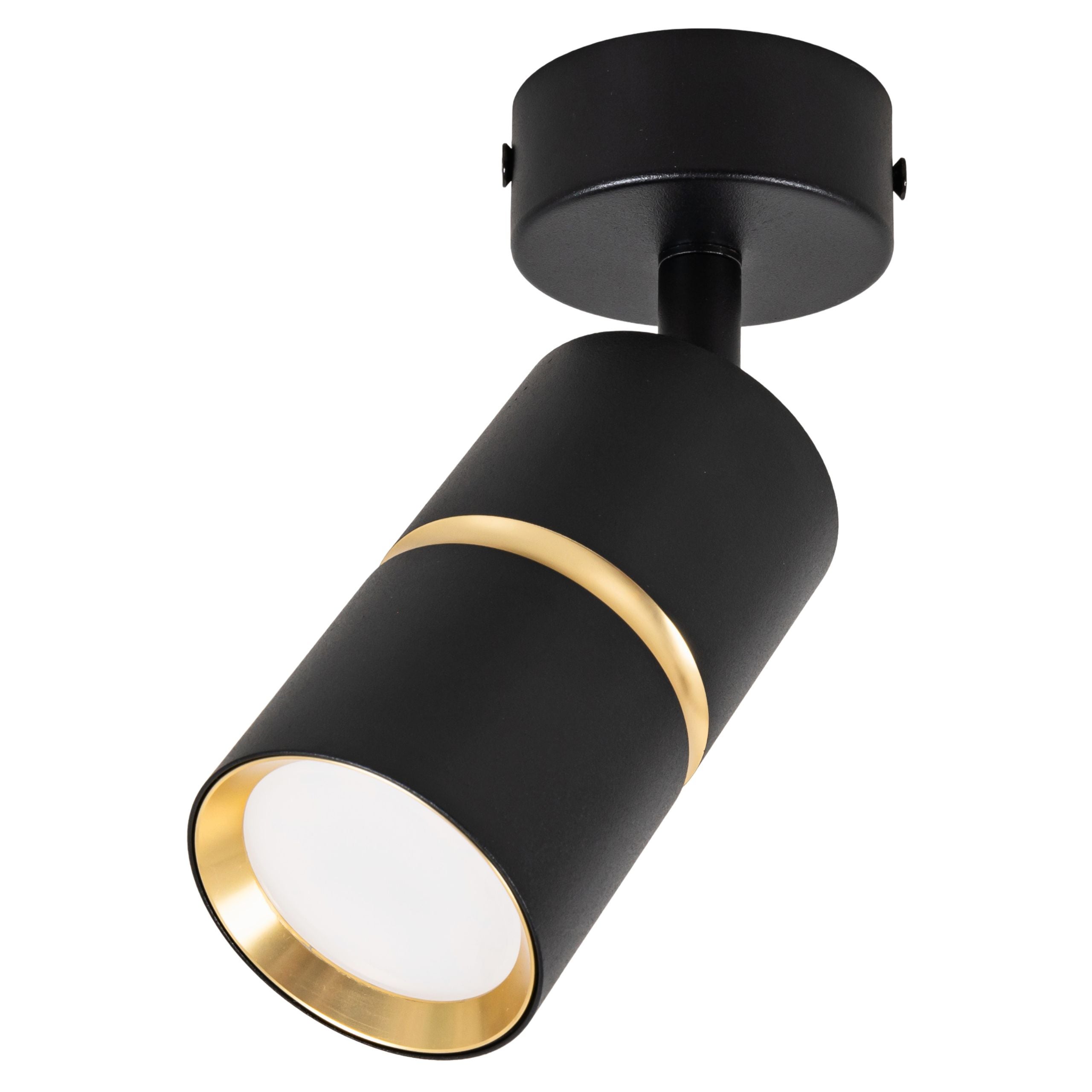 Reflektor sufitowy LED - Lampa ścienna czarna złota GU10 - Kinkiet natynkowy do pokoju salonu Tuba - LEDHOFF