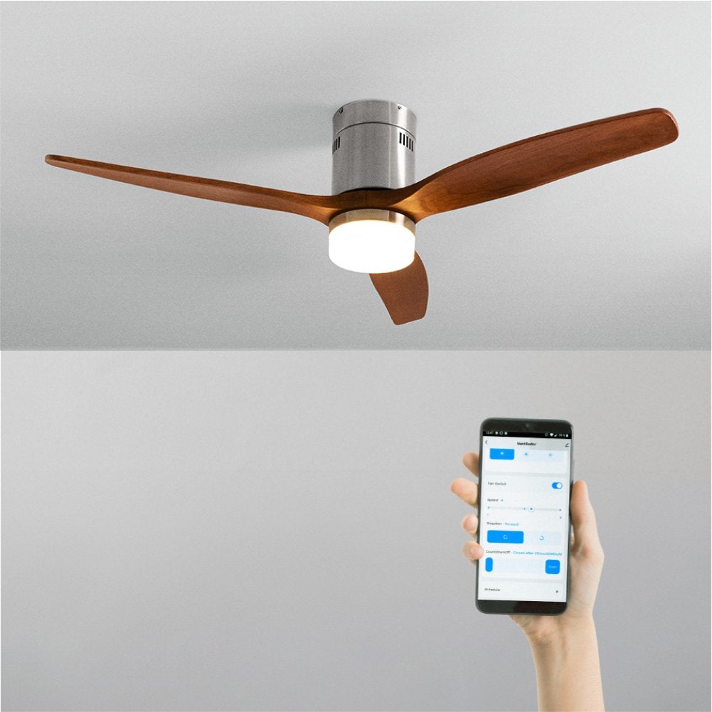CREATE - WIND CALM NATURAL WOOD - Wentylator sufitowy 40W cichy 100% drewno -