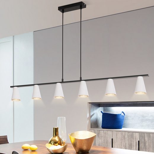 Klighten Suspension Luminaire Cylindre GU10, Lampe Suspension 2 Sopts Moderne Pour Salon Chambre Cuisine Table à Manger, Hauteur Réglable, Blanc, Ampoule Non Incluse