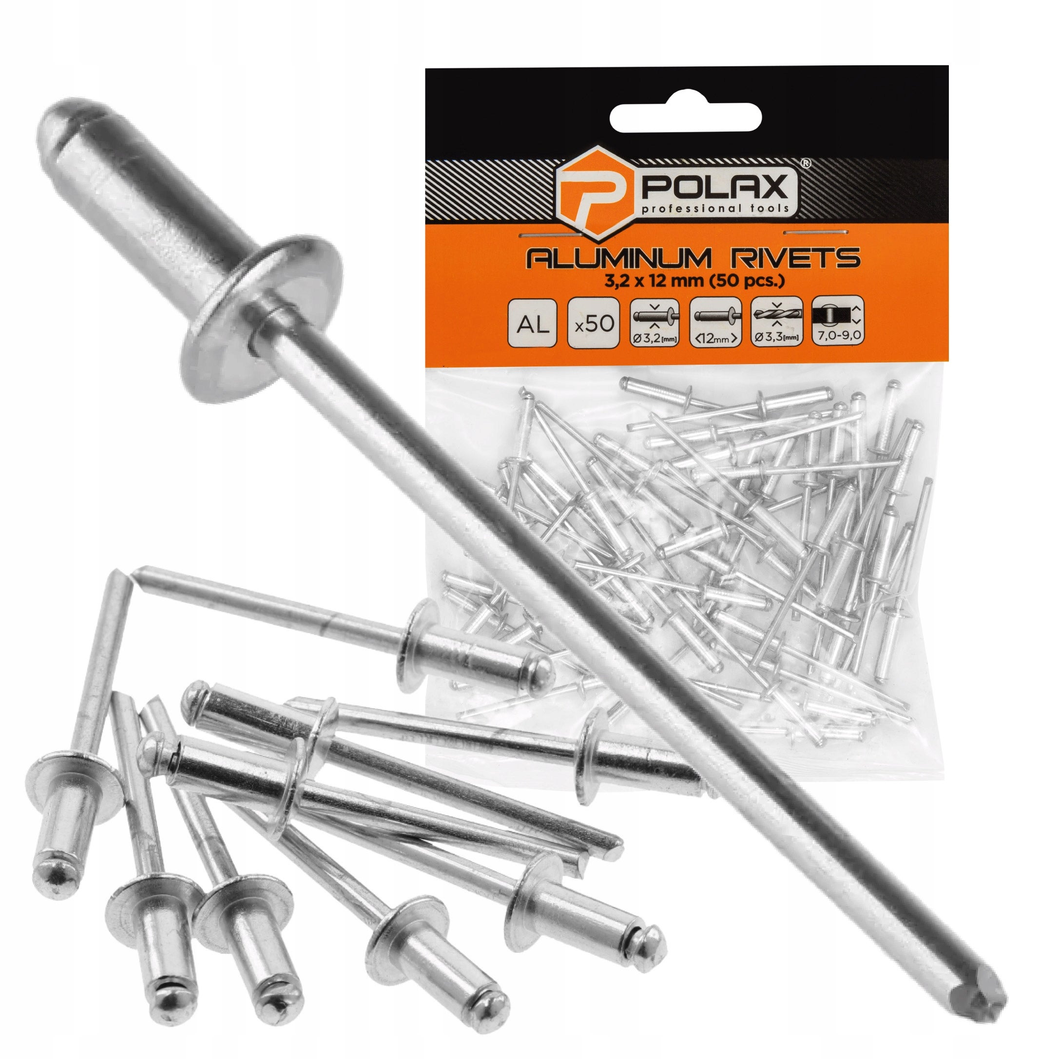 Nity zrywalne aluminiowe 3.2 х 12 mm (50 szt.)