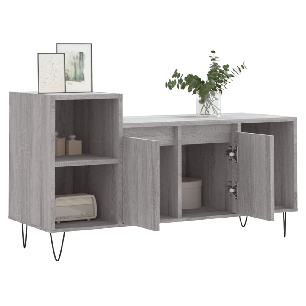 vidaXL Meuble TV Sonoma gris 100x35x55 cm Bois d'ingénierie - 4