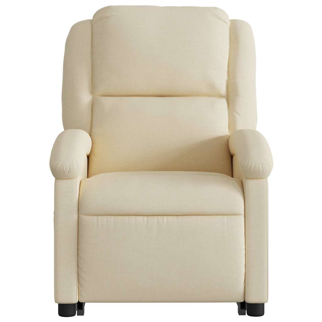 Fauteuil inclinable électrique crème tissu - 9