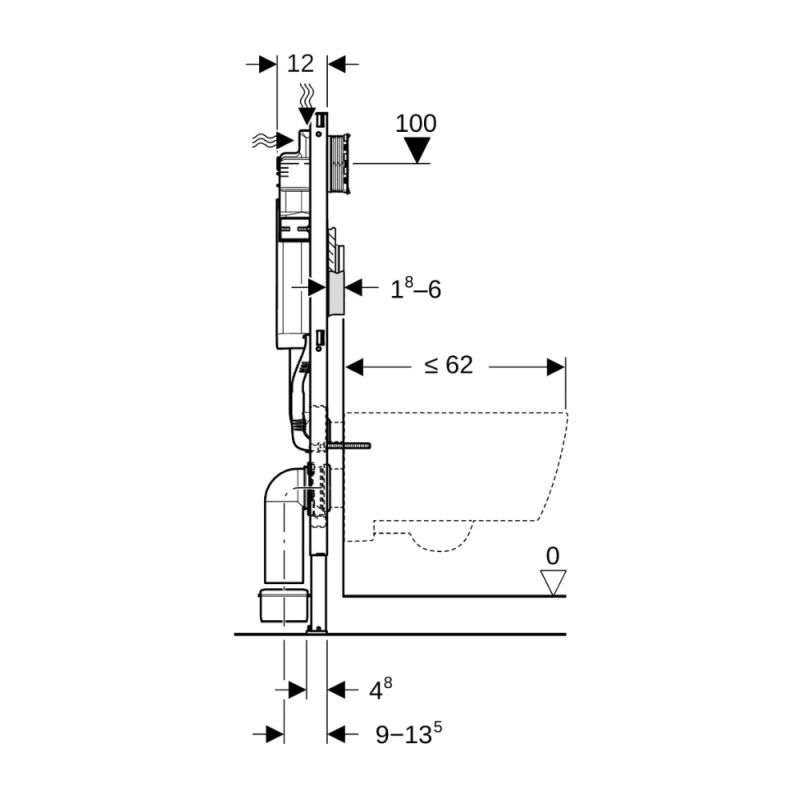 Geberit Bâti-support fixation murale Duofix UP320 (111.300.00.5) - 3