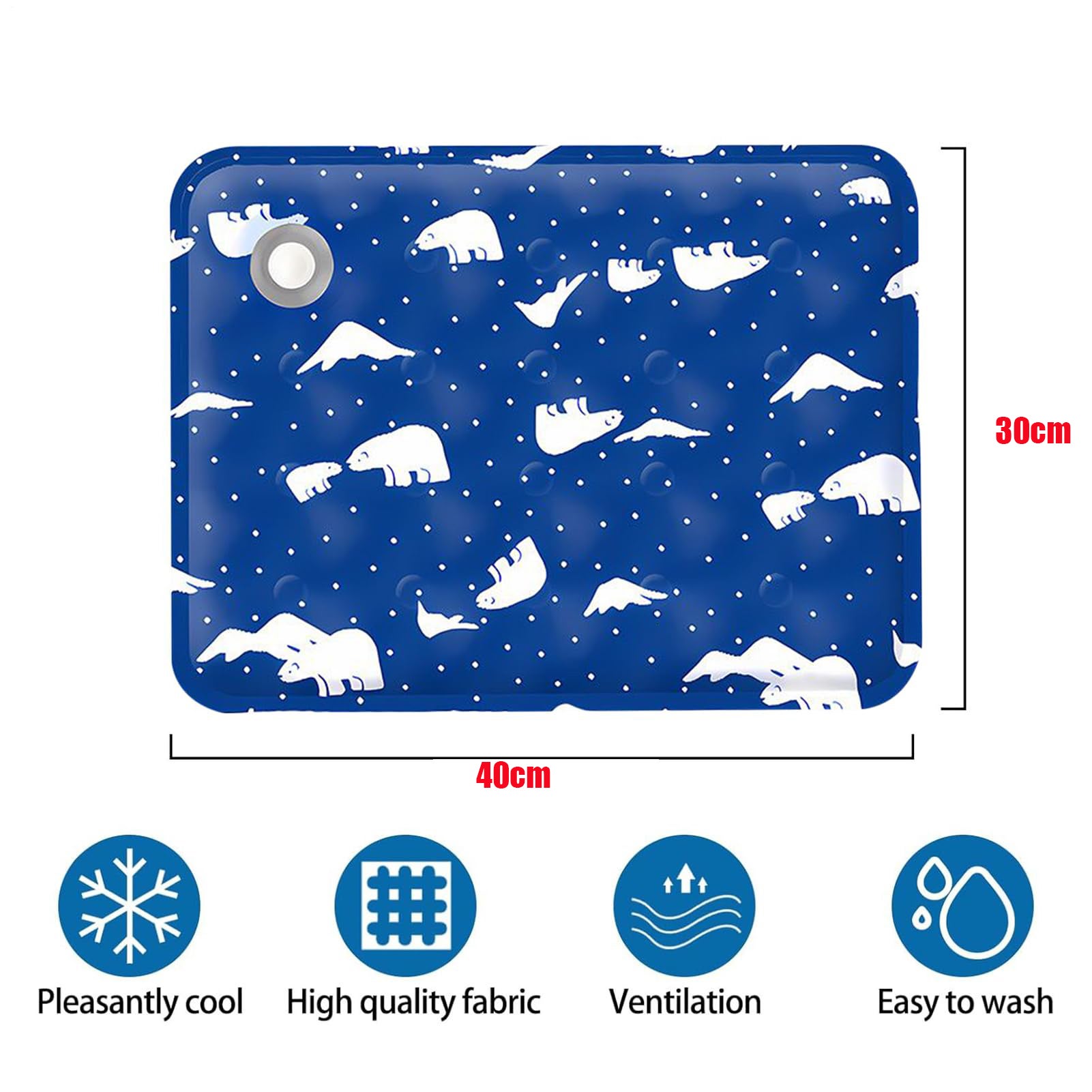 Tapis rafraîchissant pour chien et chat 30 x 40 cm - Gel auto-rafraîchissant, résistant aux rayures et imperméable - pour la maison, voiture et jardin - 3