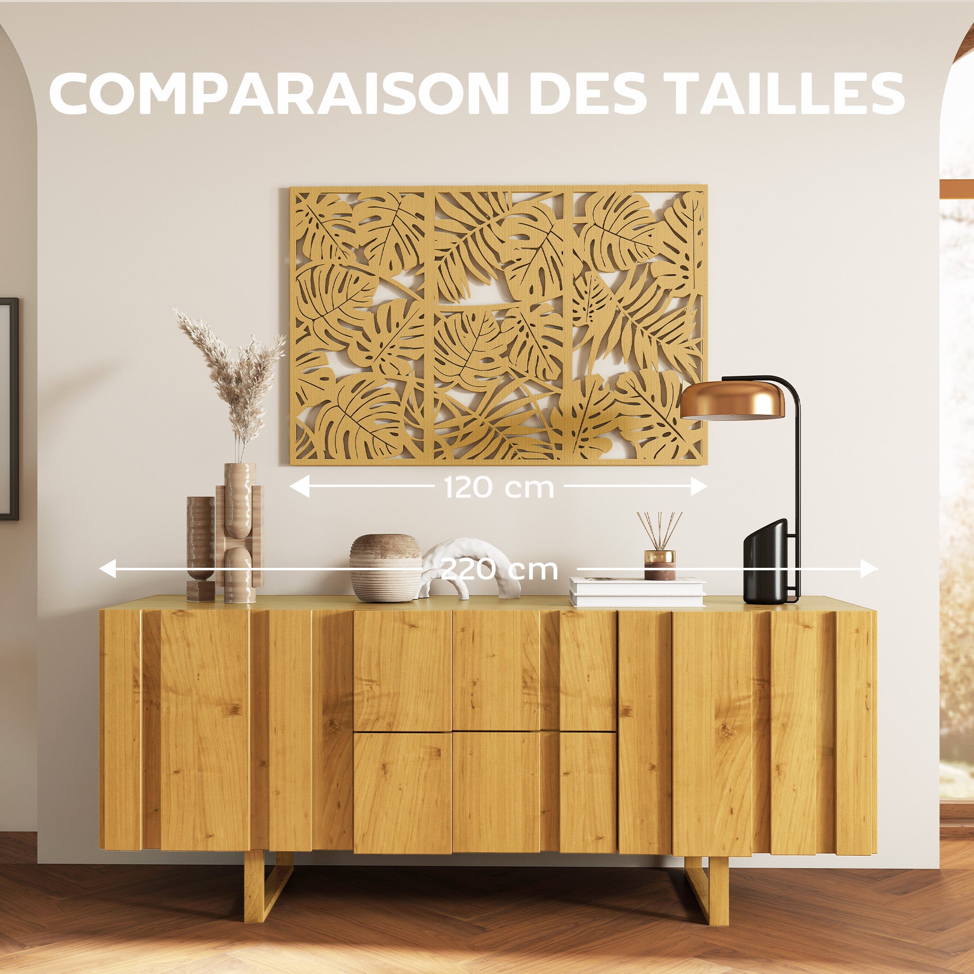 Décoration murale en bois MDF HOMCOM - 7