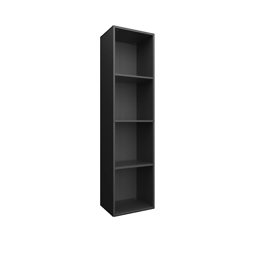 Biblioteczka vidaXL Drewno inżynieryjne 4 przegrody Czarny elegancki