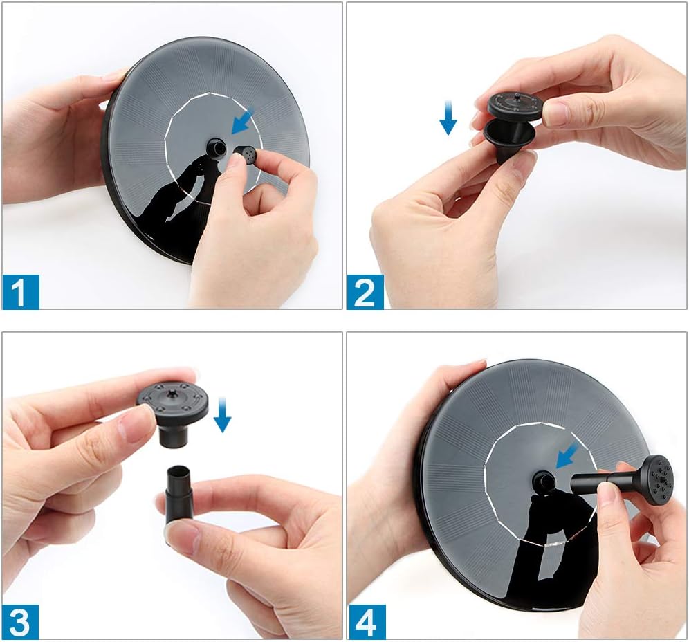 Fontaine Solaire Pompe à Eau Solaire 1.4W Monocristallin Solaire Fontaine Flottante Facile à Utiliser Pompe Fontaine Solaire pour Jardin Patio - 4