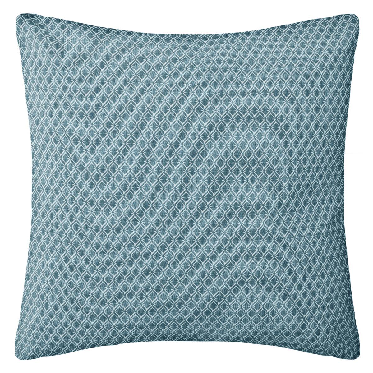 Coussin Déhoussable Atmosphera - Coton Bleu Canard 38x38 Cm - Rembourrage Polyester - Décor Maison Décontracté - 12