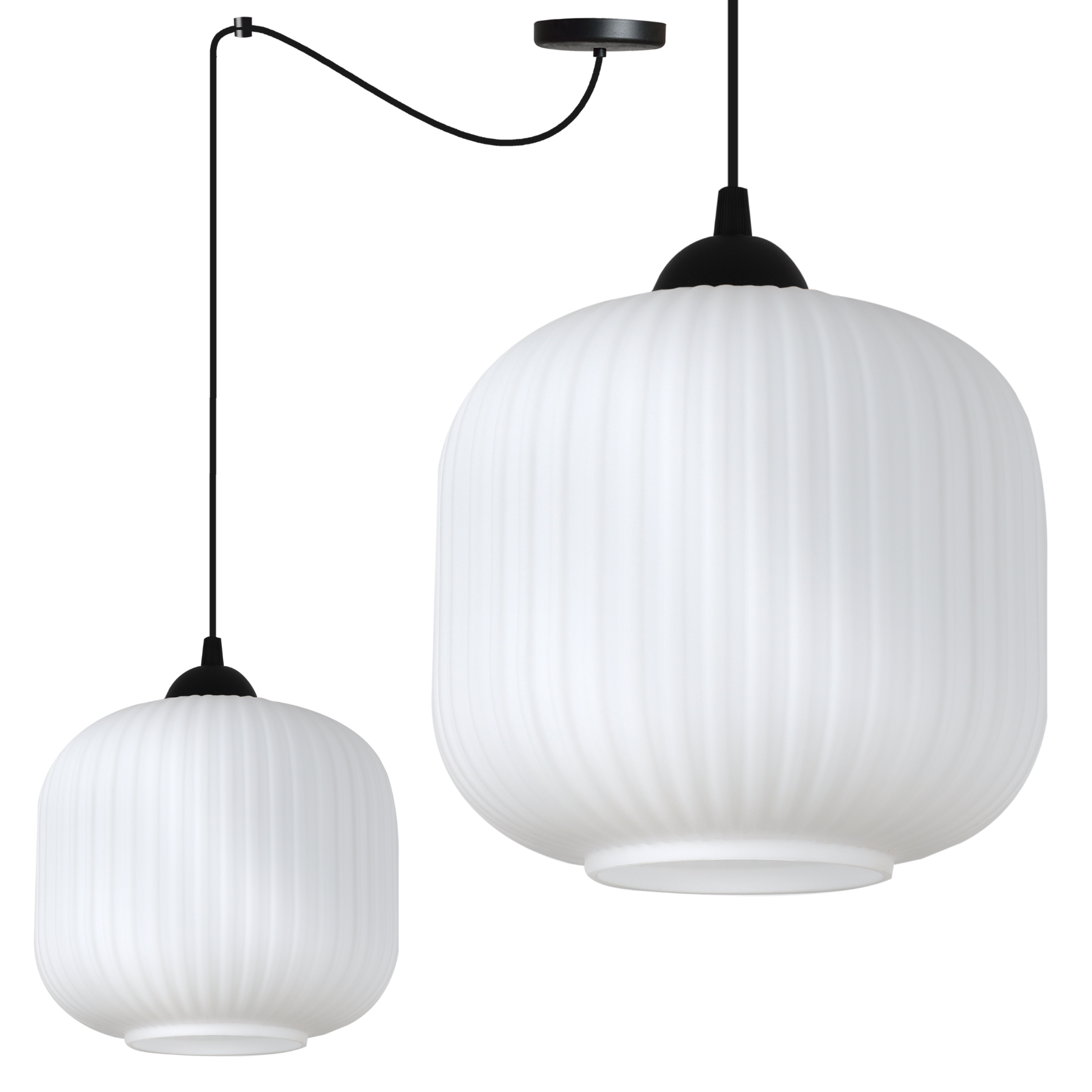 Lampa sufitowa wisząca Riffle Pająk loft 1xE27 klosz walec 20cm biały Light Home LH