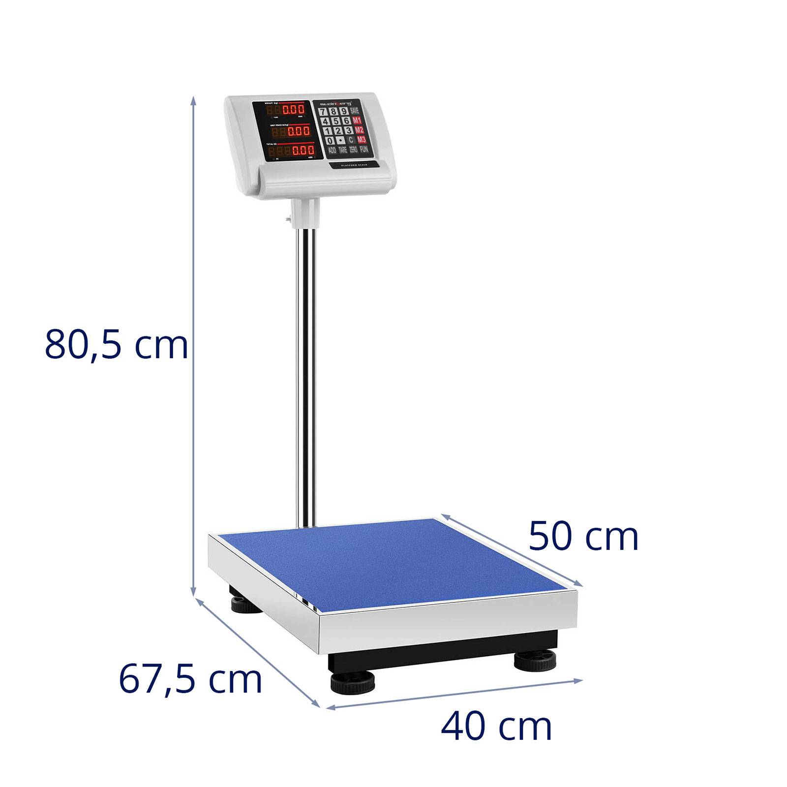 Balance plateforme - Steinberg Systems - Plage de mesure: 300 kg / 50 g - Plateau de pesée:40 x 50 cm - 3
