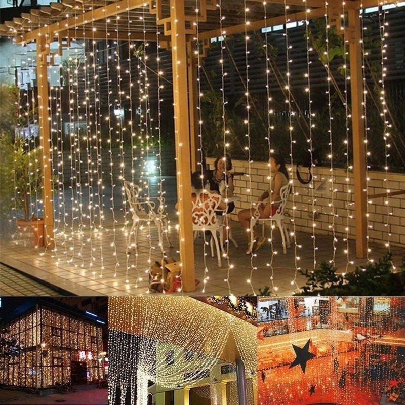 Guirlande lumineuse LED 100m/1000 LED, IP44 étanche, télécommande + minuterie, 8 modes, décoration fête (Noël, anniversaire, mariage), blanc chaud - 5