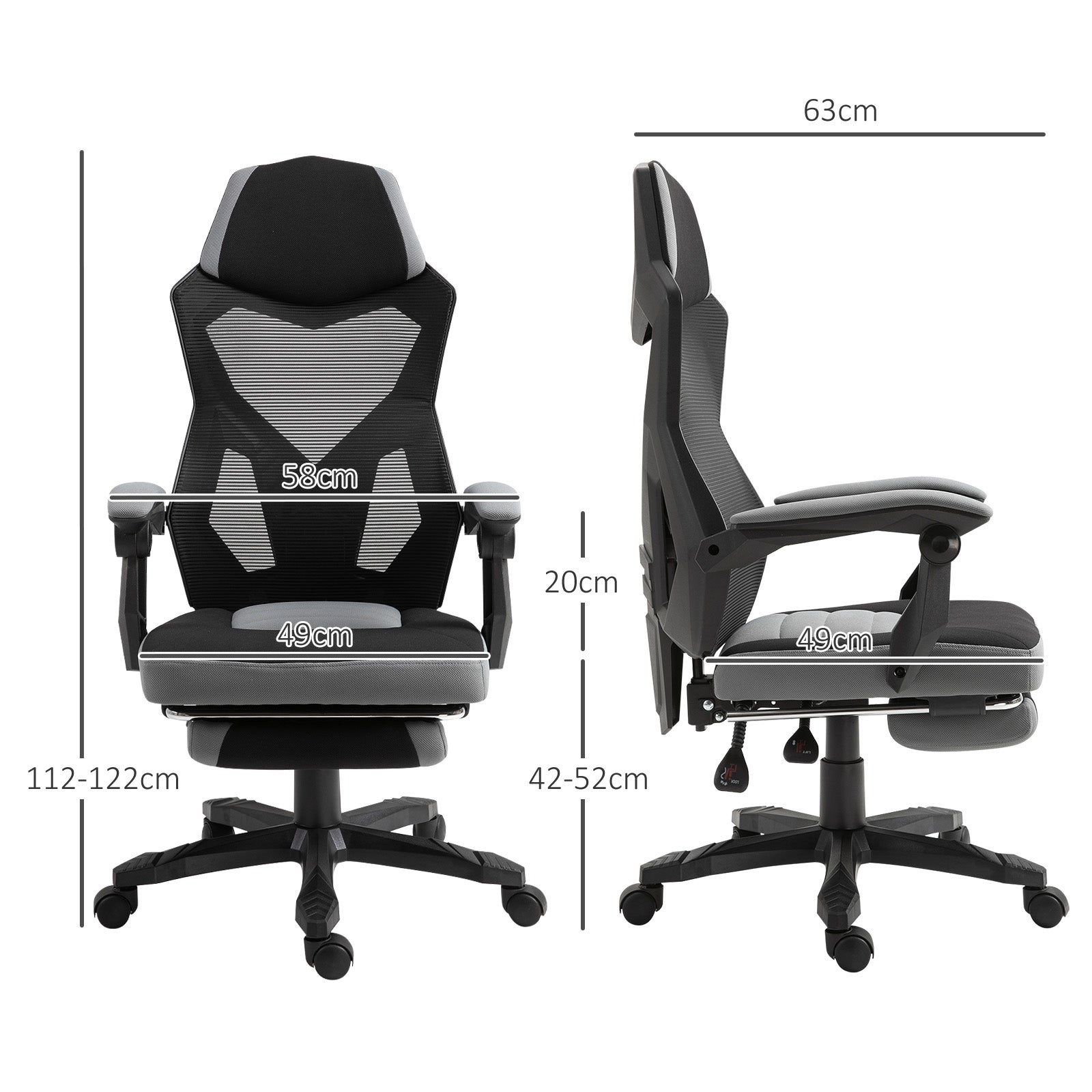 fauteuil de bureau Tissus Vinsetto - 3