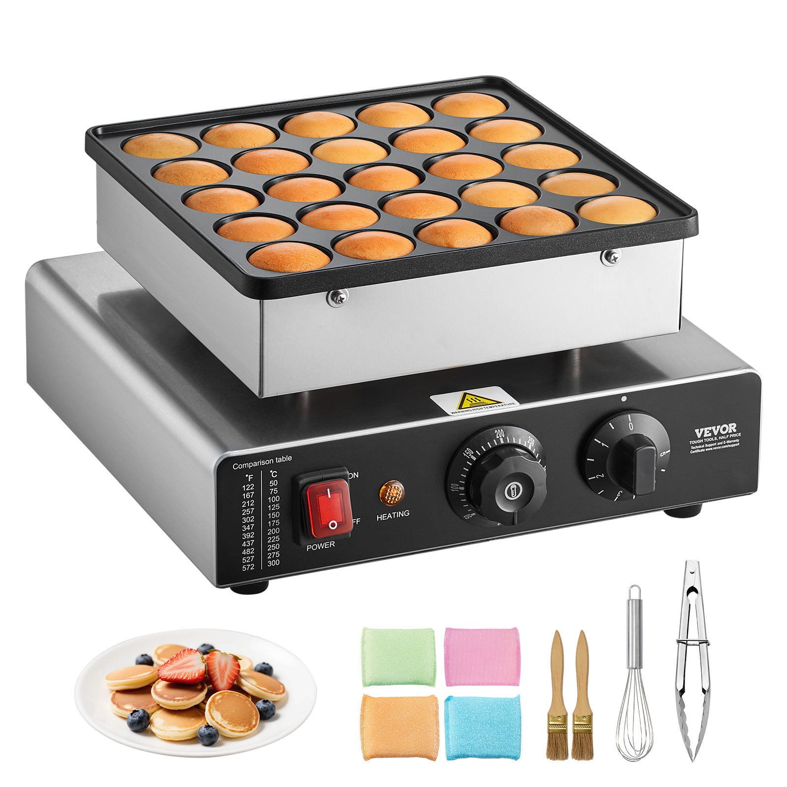 25-częściowy mini naleśnikarka komercyjna Dutch Baker VEVOR