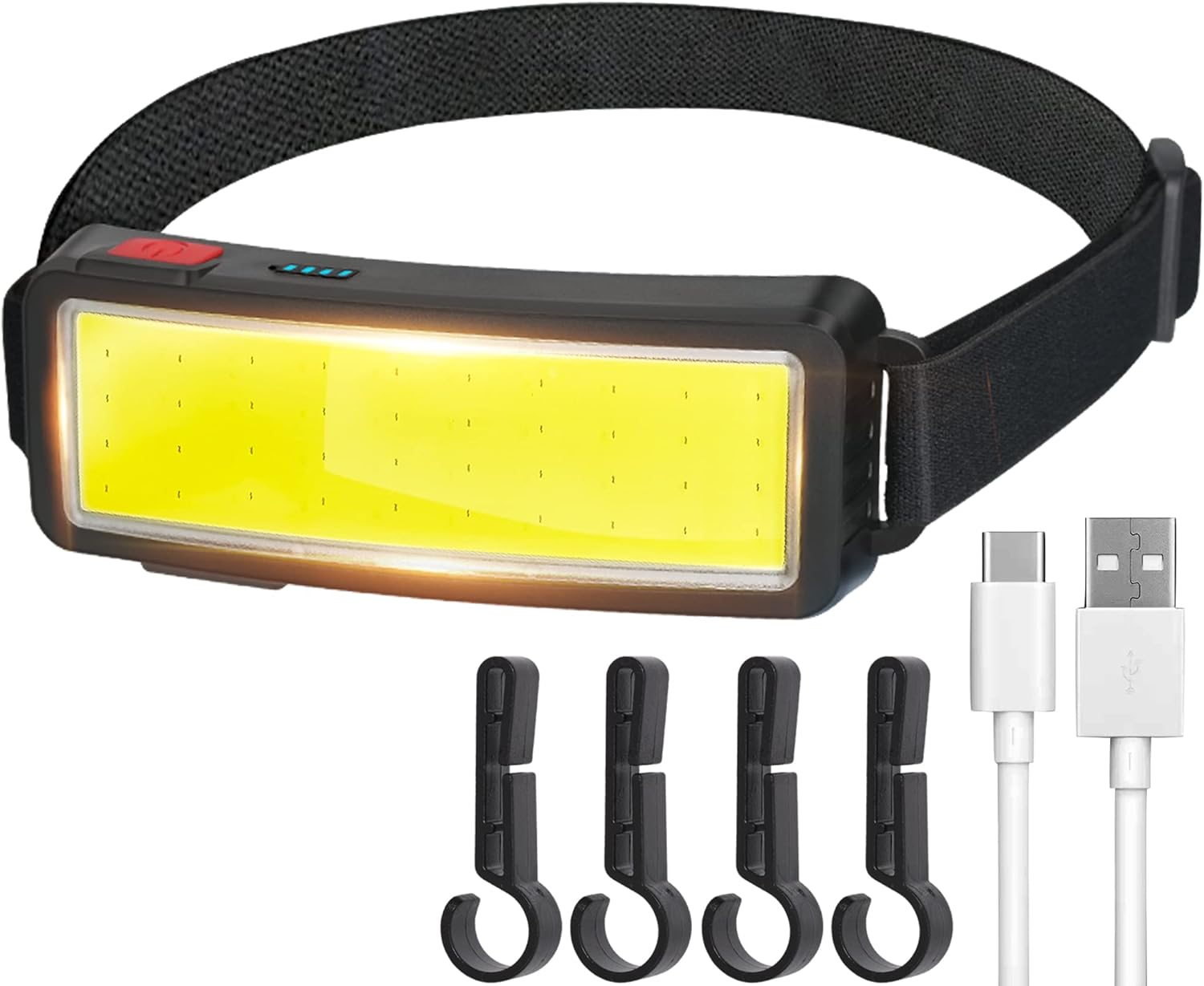 Latarka czołowa LED, mocna ładowalna latarka czołowa USB, wodoodporna latarka czołowa 500 lumenów 2 sztuki, lampa robocza na kask, na kemping