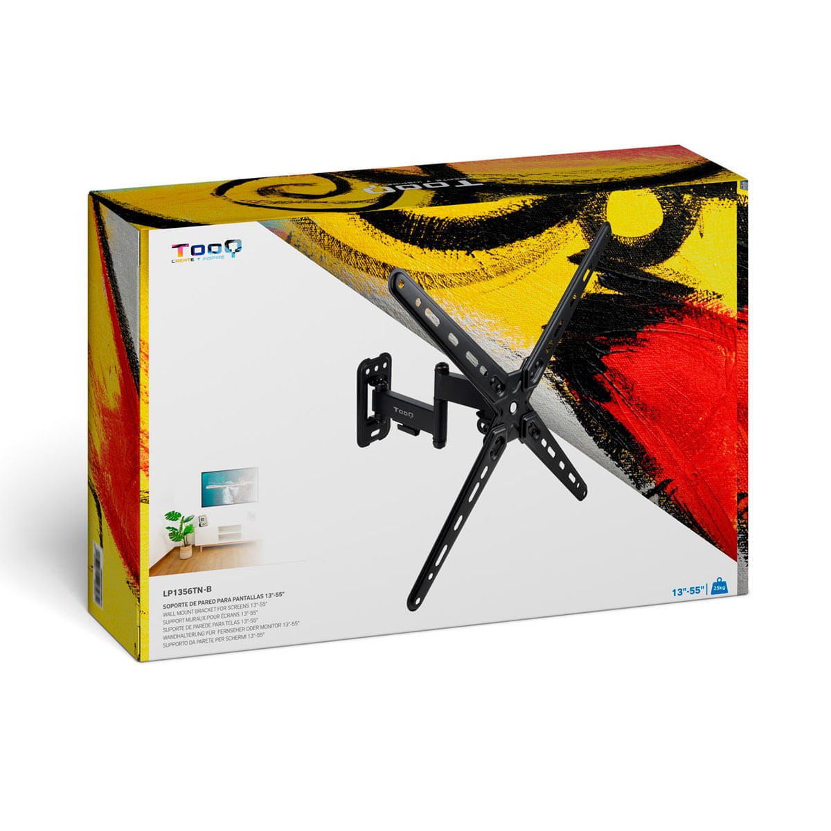 TooQ Soporte de Pared para Pantallas 13""-55"", Negro - Imagen 4