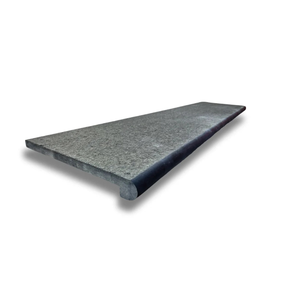 Stopnica Płomieniowana G690 Bazalt Bullnose 135x35x2+2