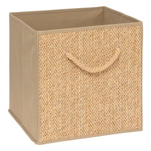 5five Cestino In Tessuto 31x31 Cm – Nero Con Motivi Mix, 0,577 Kg – Per Organizzare Casa E Ufficio Con Stile