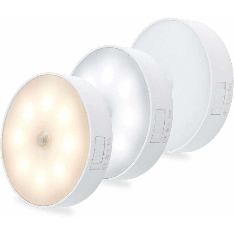 Lampka nocna LED z czujnikiem ruchu - lampka ładowana przez USB, 3 tryby, praktyczna do kuchni, sypialni i korytarza