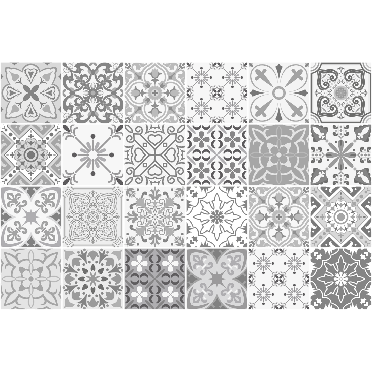 24 adesivi piastrelle di cemento sfumature di grigio Gythio - Sticker adesivo - adesivi murali - 24stickers10x10cm - 2