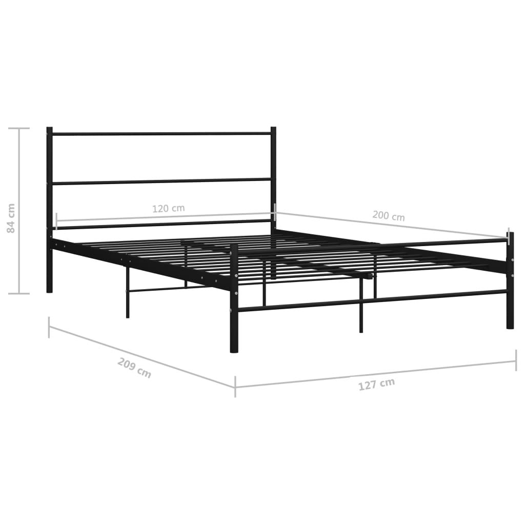 Maison Exclusive - Estrutura de cama 120x200 cm metal preto - 7