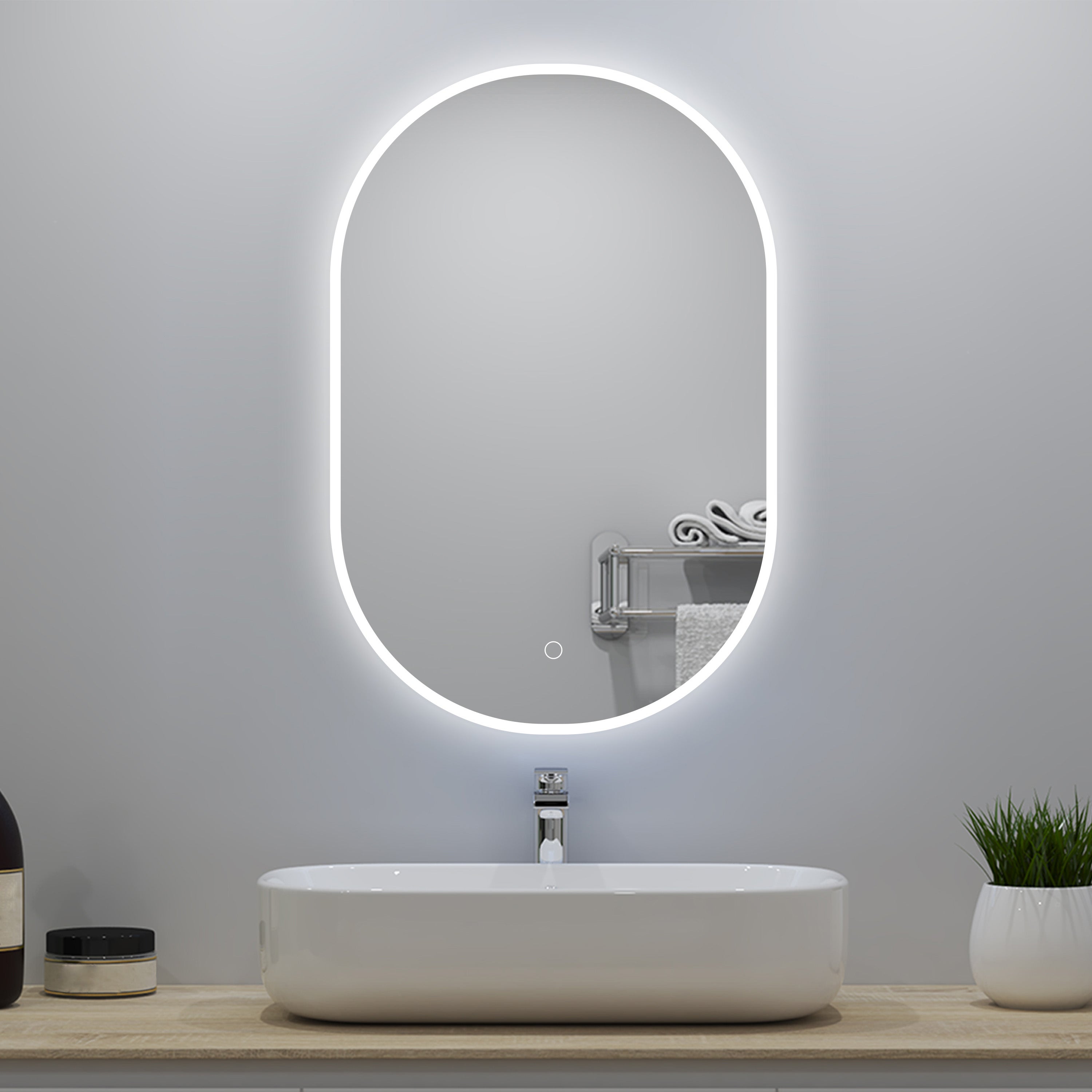 Grand Miroir Ovale Or 20x30 Pouces - Style Antique, Décoratif Pour Mur, Salle De Bain Ou Salon