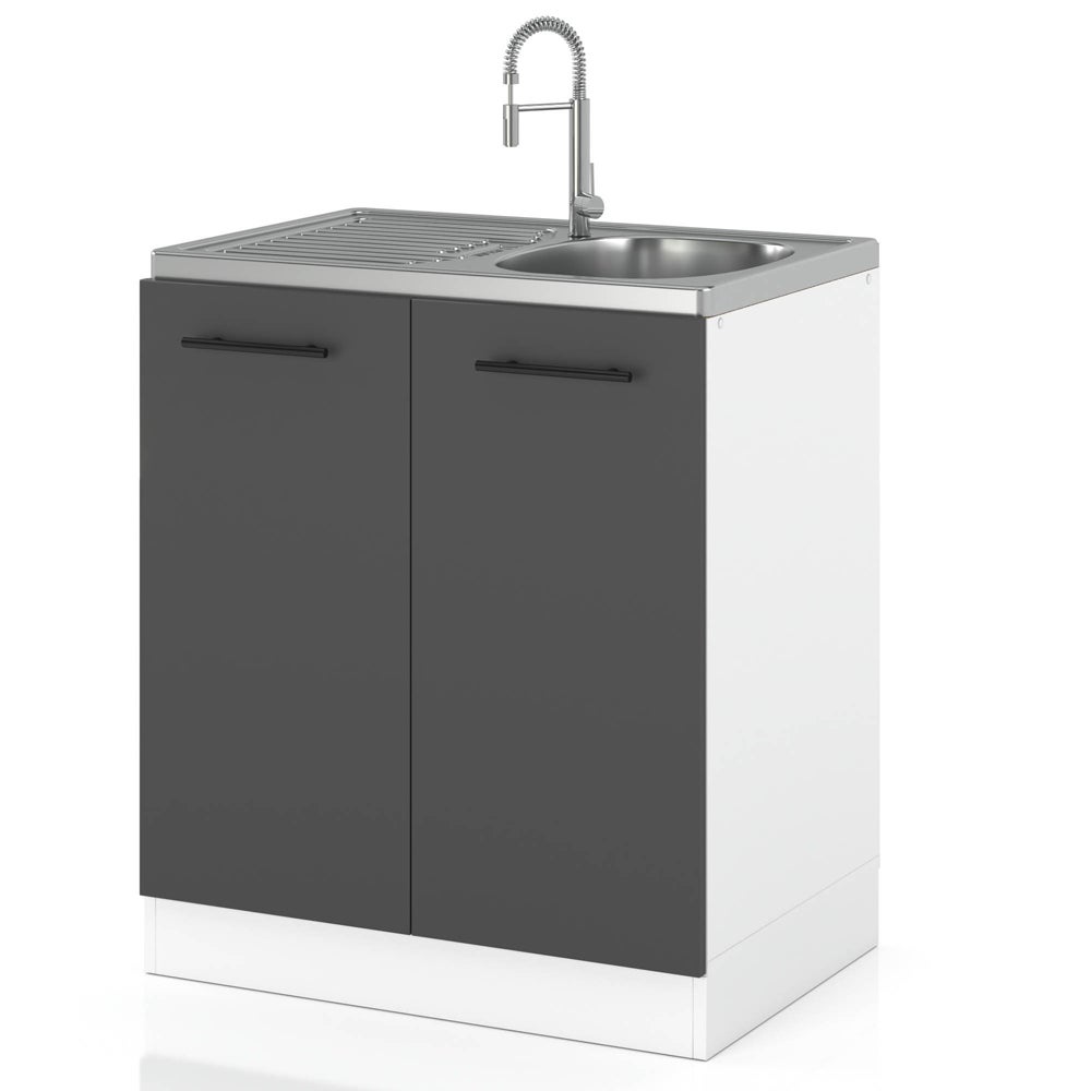 Szafka kuchenna stojąca na nóżkach pod zlewozmywak 60cm spremium szary mat