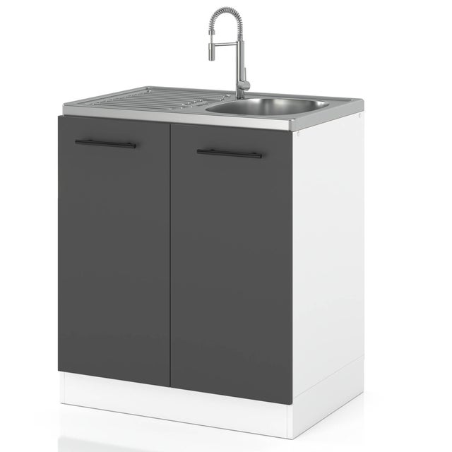 Szafka kuchenna stojąca na nóżkach pod zlewozmywak 60cm spremium szary mat