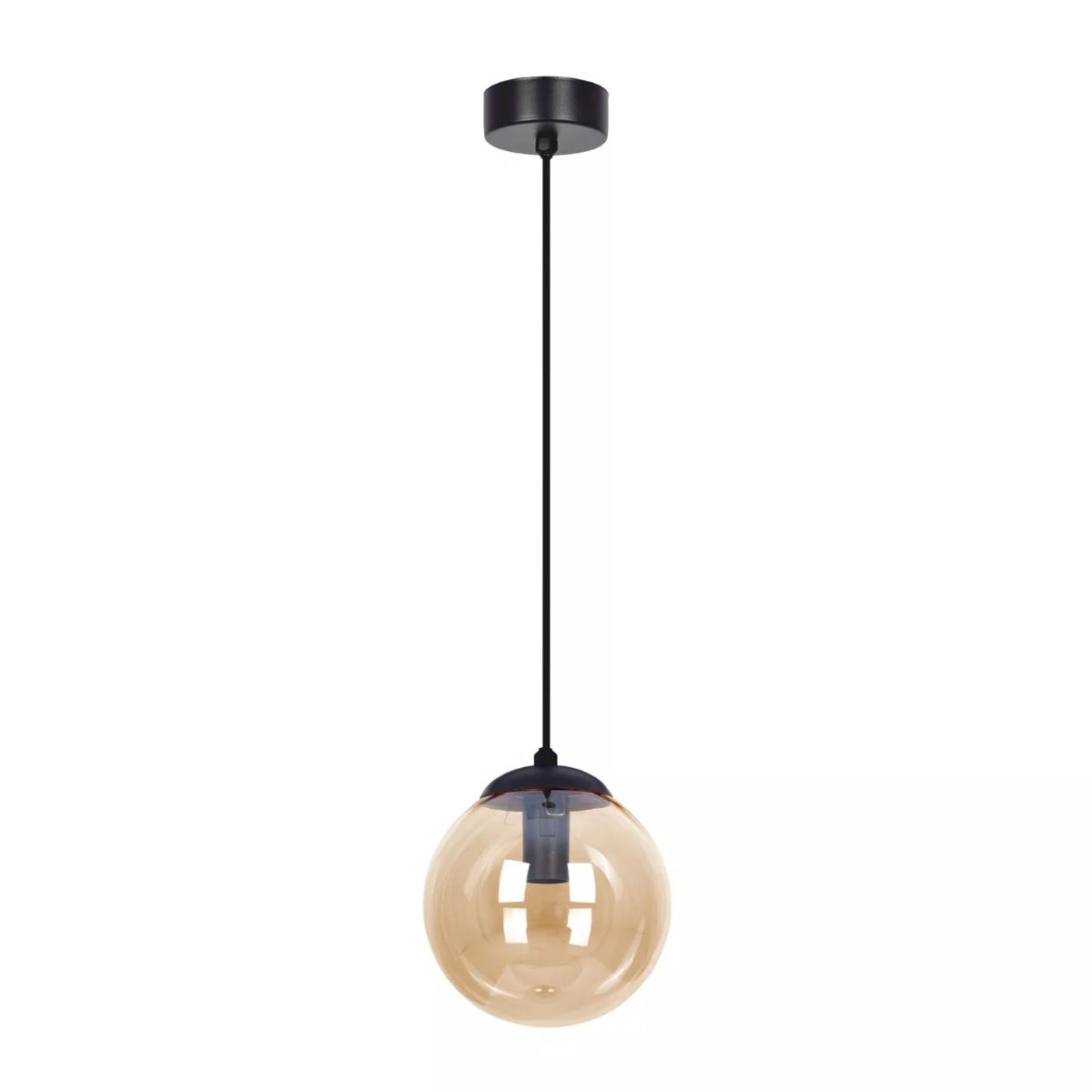 Lampa wisząca DELTA czarno-bursztynowy-przezroczysta 1xE14x40W metal wym:95x14x14cm IP20 Kaja
