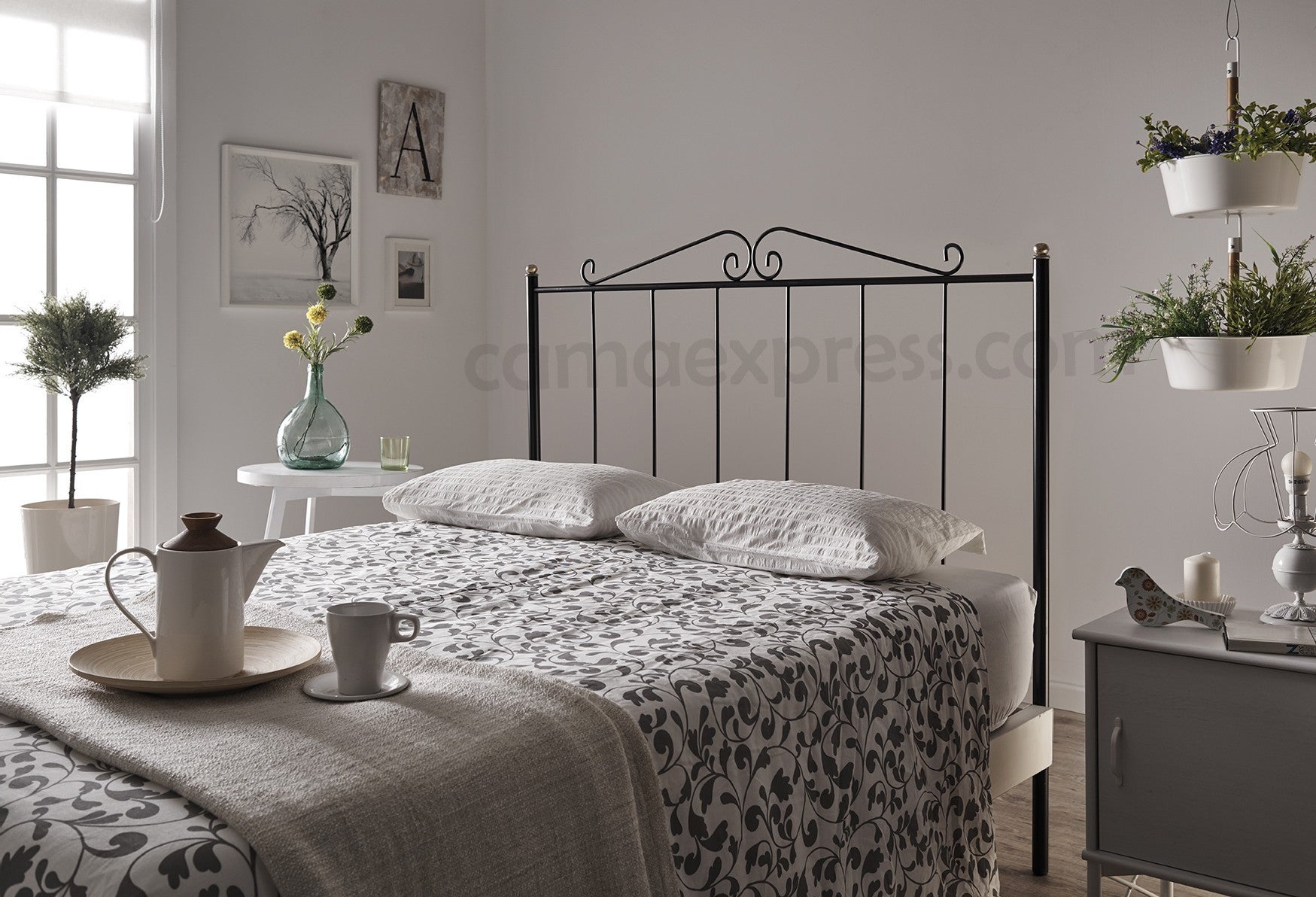 Cabecero De Forja Negro Coin - Para Cama Matrimonio O Juvenil, Fabricado En España
