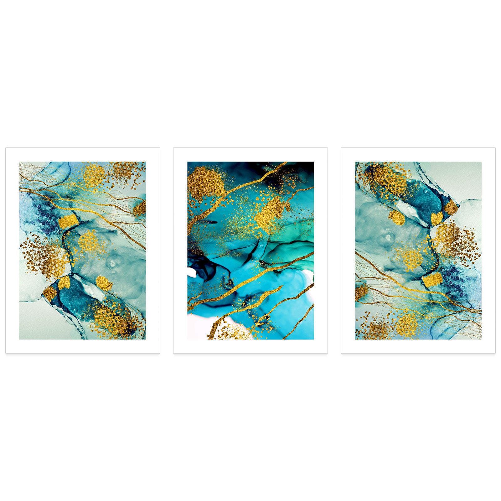 Lot de 3 affiches posters Triptyque décoratives - Design moderne - Photo pleine page - 3 Affiches - 30x40 cm (Cadres non fournis) - 3