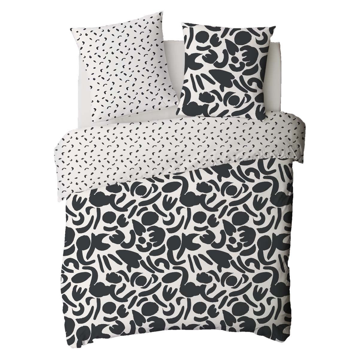 Parure de lit 2 personnes géométrique bicolore 260x240cm - 4