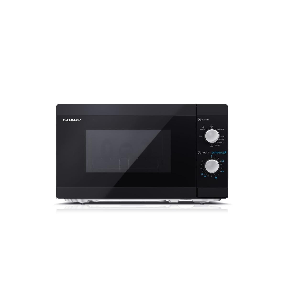Horno microondas combinado negro sharp yc-mg01e-b de 20 l y 800 w