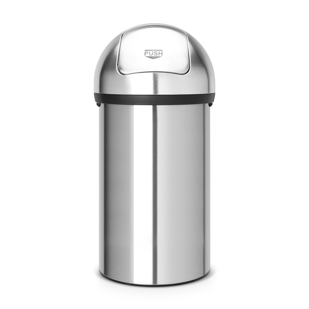 Brabantia Push Bin, 60 litres - Matt Steel | Leroy Merlin