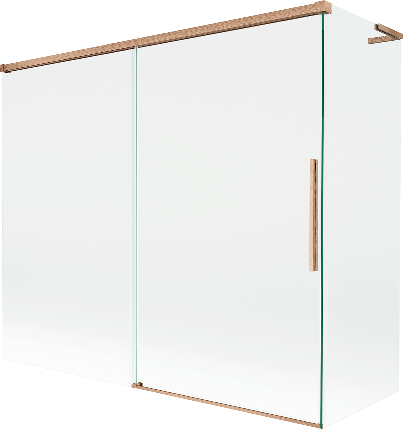 Mexen Rox L parawan nawannowy 2-skrzydłowy rozsuwany 180 + 80 x 150 cm, transparent, miedź szczotkowana - 8C9L-180-080-65-00