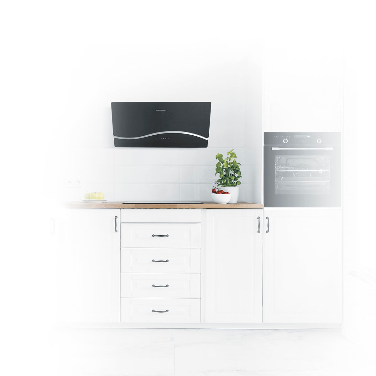 Exaustor SCHNEIDER SCHDA660EBV 60 cm, 550 m³/h, 3 velocidades + Booster, Preto/Inox - 4