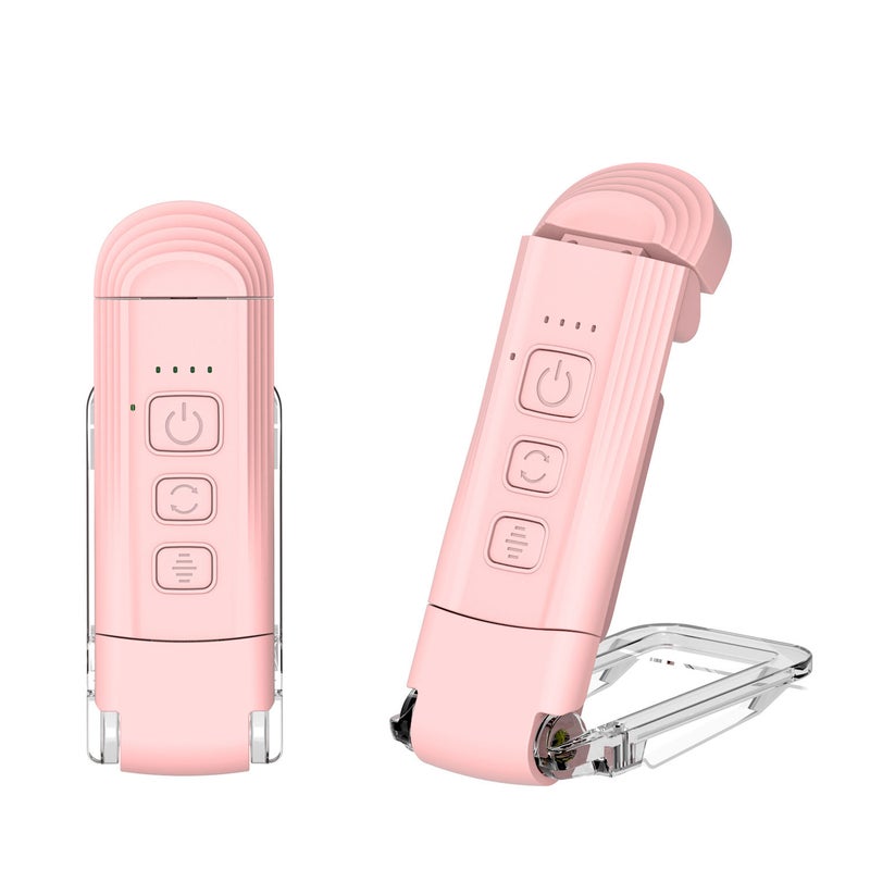 Lampka do czytania z timerem, 2 sztuki, lampka do czytania ładowana przez USB, przypinana lampka do zakładek, 3 kolory i 5 poziomów jasności, różowa