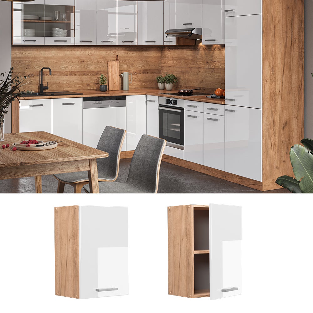 Vicco Elément haut de cuisine R-Line, Blanc Haute brillance, 40cm - 2